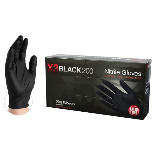 NITRILE 5MIL GLOVE BLACK LG - Gloves